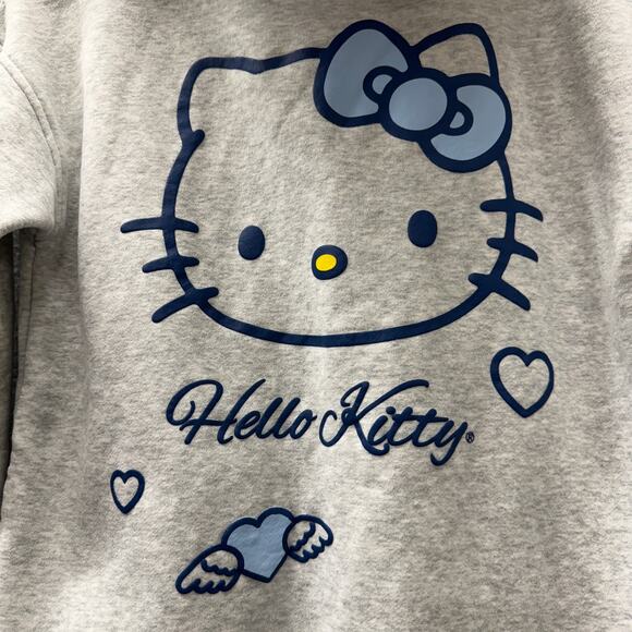 Hello Kitty x Forever 21 Hoodie Girls 11 / 12 Gray Full Zip Jacket - Picture 6 of 7
